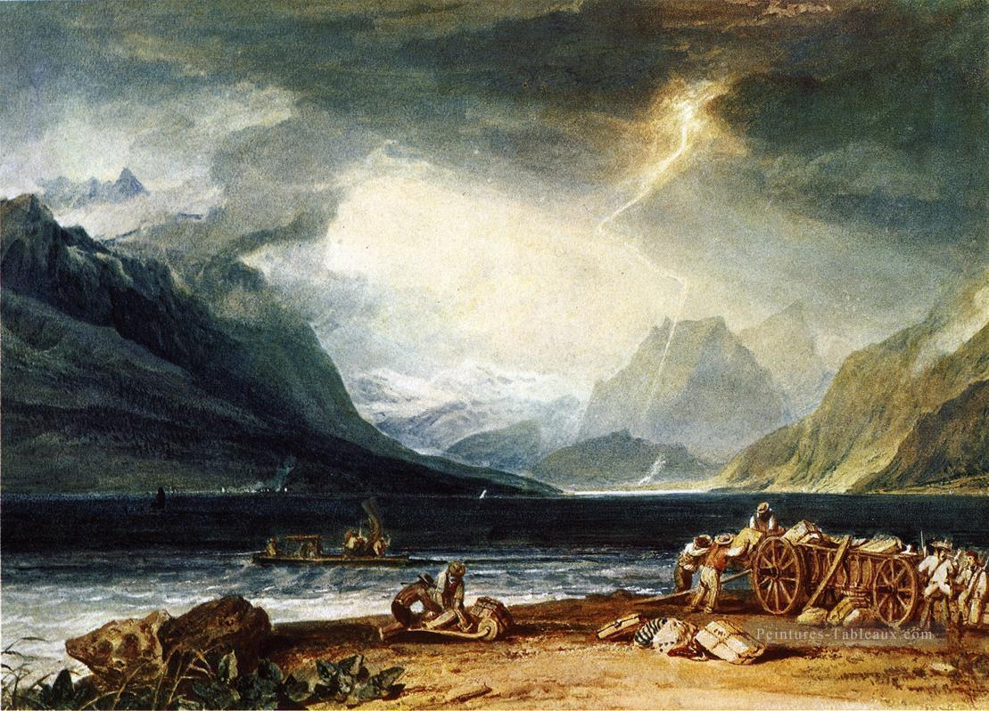 Le lac de Thoune Suisse romantique Turner Peintures à l'huile